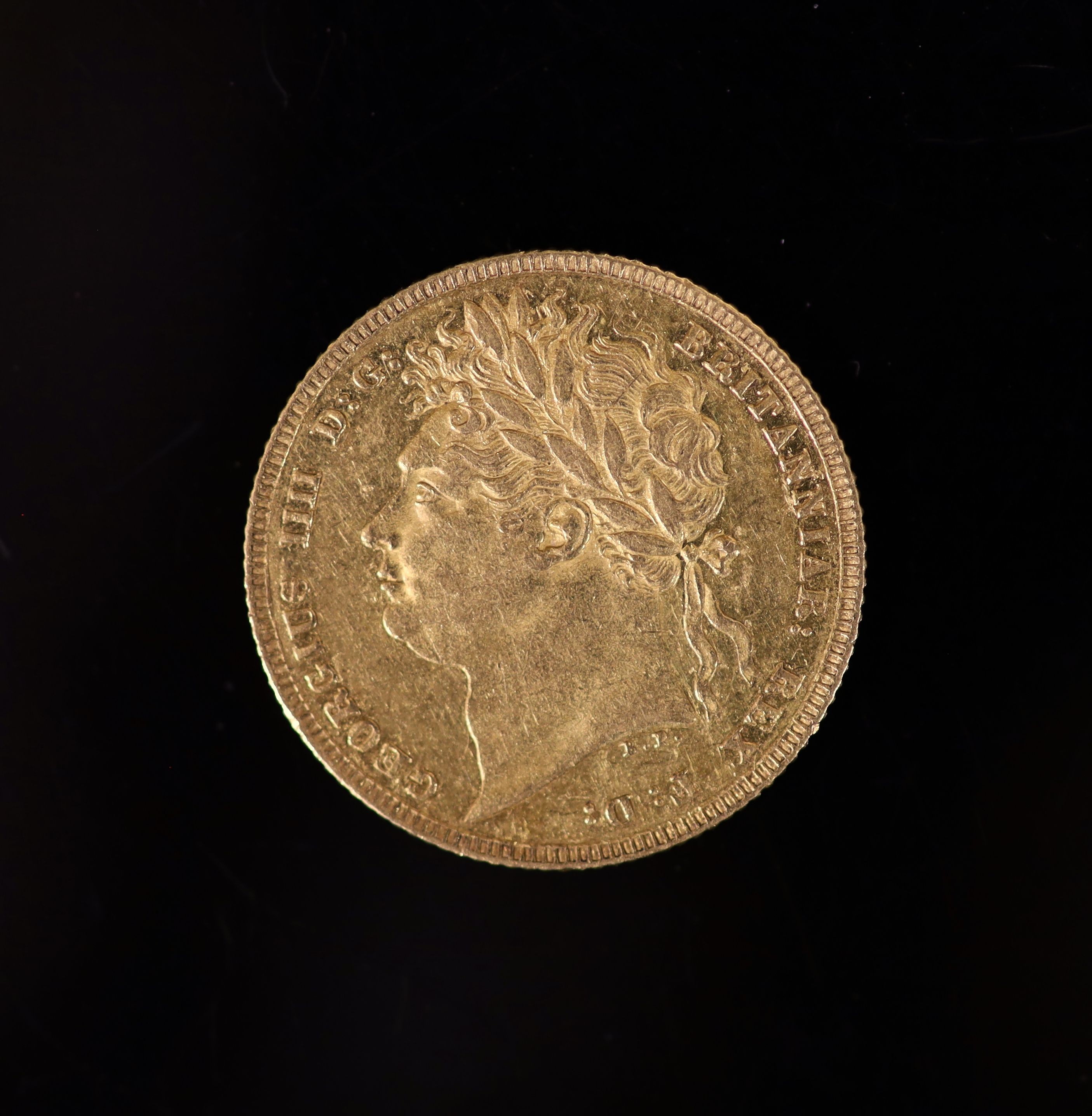 A George IV gold sovereign 1821, good VF